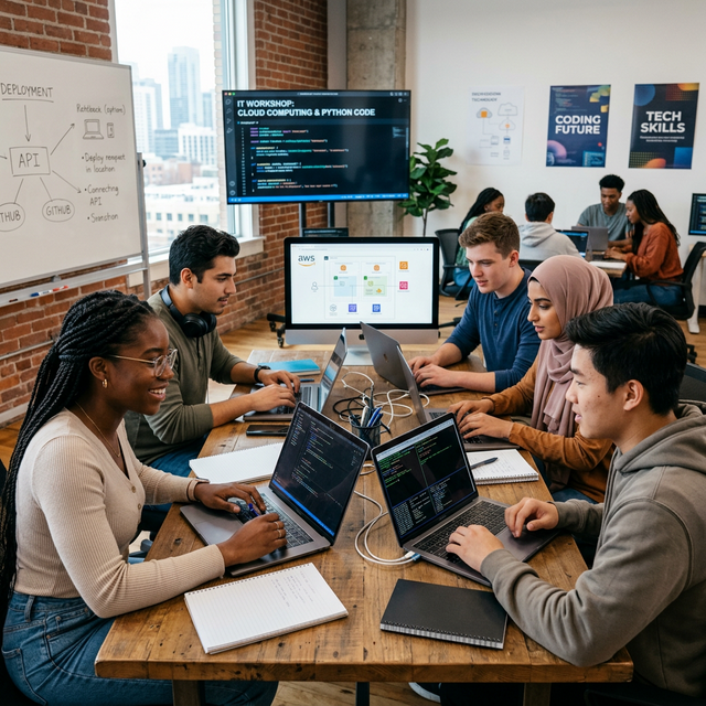 Students learning job-ready IT skills